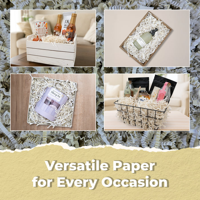 MagicWater Scented Crinkle Cut Paper - 2 LB - Vanilla - Perfect for Shredded Paper Filler, Basket Filler, Gift Boxes, Bridesmaid Gifts, Christmas Stuffers & More - for All Occasions