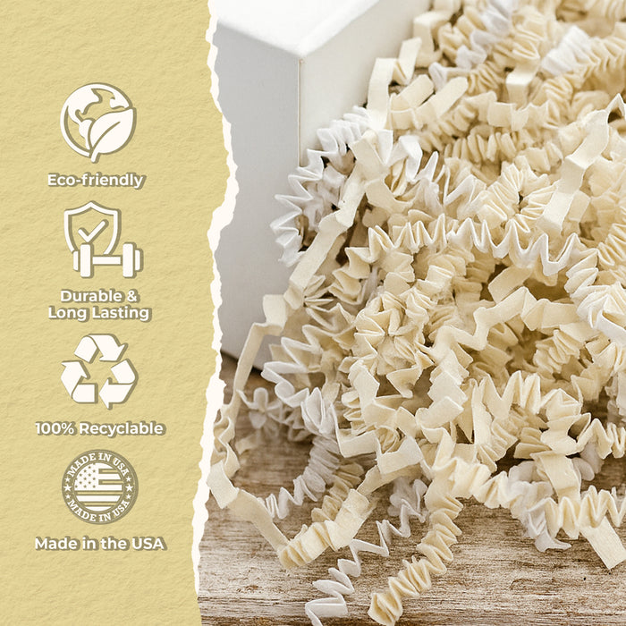 MagicWater Scented Crinkle Cut Paper - 2 LB - Vanilla - Perfect for Shredded Paper Filler, Basket Filler, Gift Boxes, Bridesmaid Gifts, Christmas Stuffers & More - for All Occasions