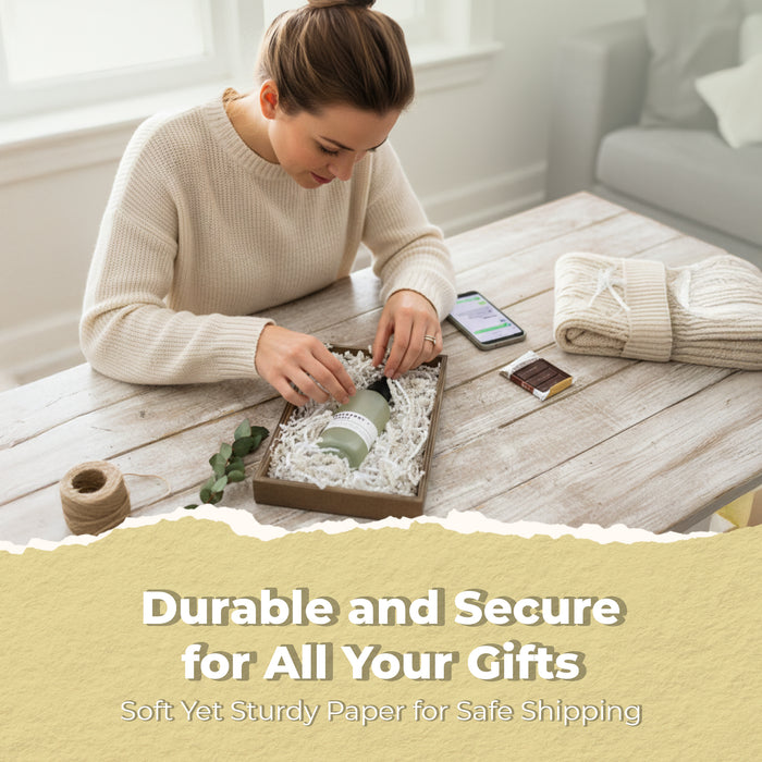 MagicWater Scented Crinkle Cut Paper - 1/2 LB - Vanilla - Perfect for Shredded Paper Filler, Basket Filler, Gift Boxes, Bridesmaid Gifts, Christmas Stuffers & More - For All Occasions