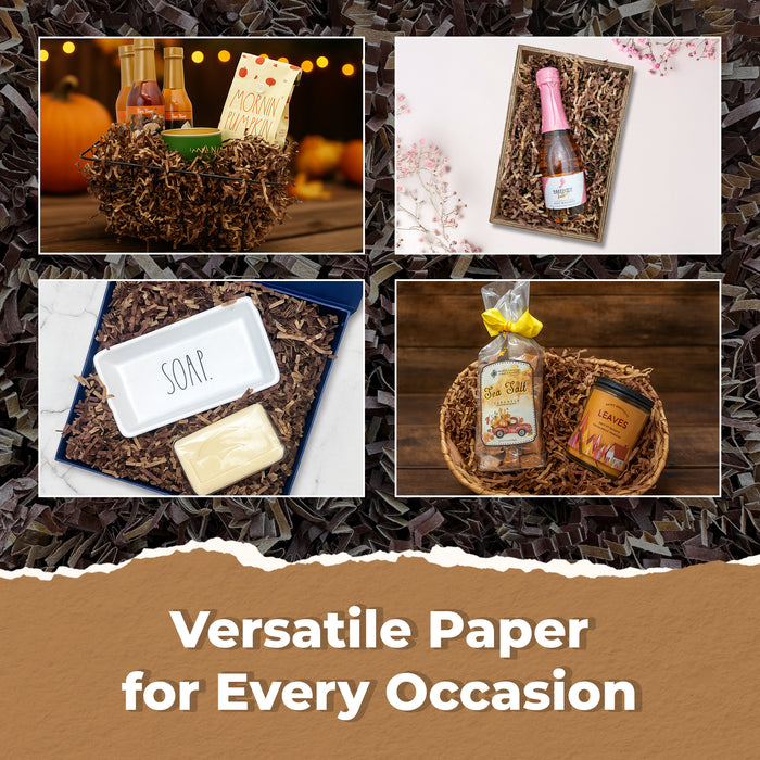 MagicWater Scented Crinkle Cut Paper - 2 LB - Cinnamon Buns - Perfect for Shredded Paper Filler, Basket Filler, Gift Boxes, Bridesmaid Gifts, Christmas Stuffers & More - for All Occasions