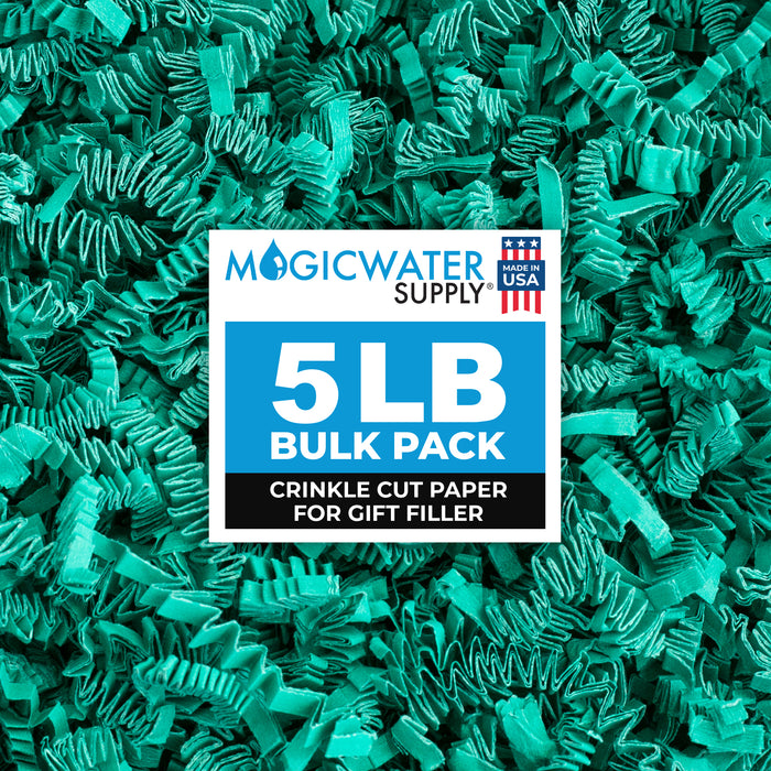 MagicWater Crinkle Cut Paper for Gift Baskets - 5LB - Teal - Perfect for Shredded Paper Filler, Basket Filler, Gift Boxes, Bridesmaid Gifts, Christmas Stuffers & More - Ideal for All Occasions
