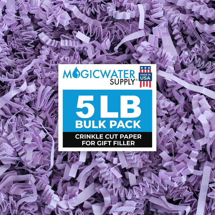 MagicWater Crinkle Cut Paper for Gift Baskets - 5LB - Lavender - Perfect for Shredded Paper Filler, Basket Filler, Gift Boxes, Bridesmaid Gifts, Christmas Stuffers & More - Ideal for All Occasions