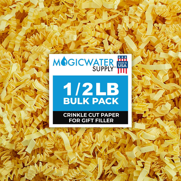 MagicWater Crinkle Cut Paper for Gift Baskets - 1/2 LB - Canary - Perfect for Shredded Paper Filler, Basket Filler, Gift Boxes, Bridesmaid Gifts, Christmas Stuffers & More - Ideal for All Occasions