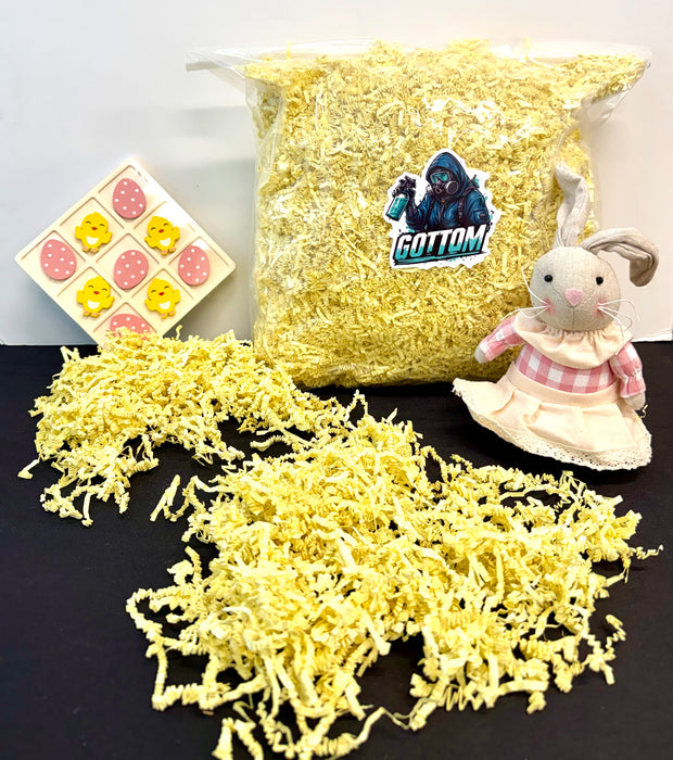 GottoM Soft & Thin Crinkle Cut Paper - 2 LB - Canary - Paper Shred Filler for Gift Wrapping, Basket Filling, Birthdays, Weddings, Anniversaries, Valentines Day, and other occasions