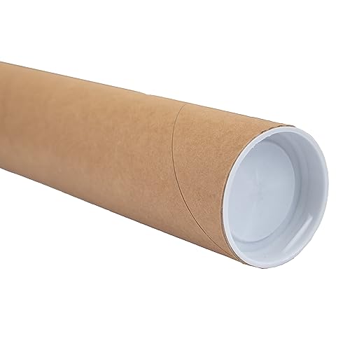 MagicWater Supply Mailing Tube - 2 in x 6 in - Kraft - 1 Pack - for Shipping and Storage of Posters, Arts, Crafts, and Documents