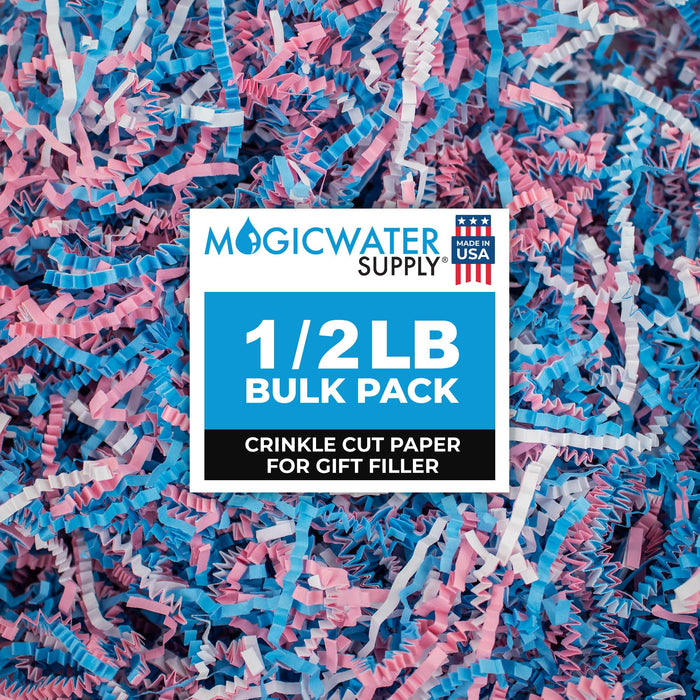 MagicWater Crinkle Cut Paper for Gift Baskets - 1/2 LB - Baby Blend - Perfect for Shredded Paper Filler, Basket Filler, Gift Boxes, Bridesmaid Gifts, Christmas Stuffers - Ideal for All Occasions
