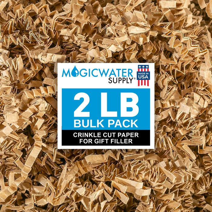 MagicWater Crinkle Cut Paper for Gift Baskets - 2LB Kraft - Perfect for Shredded Paper Filler, Basket Filler, Gift Boxes, Bridesmaid Gifts, Christmas Stuffers & More - Ideal for All Occasions