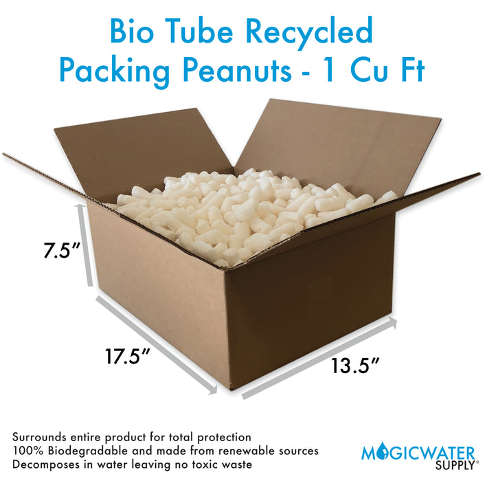 1 Cu Ft White Bio Tube Recycled Anti Static Packing Peanuts Tube Shape Loose Fill