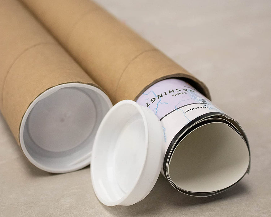 Mailing Tubes with Caps, 3 inch x 18 inch (4 Pack)