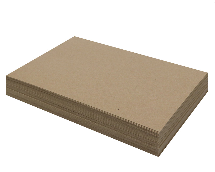 50 Sheets Chipboard 11 x 17 inch - 50pt (point) Heavy Weight Brown Kraft Cardboard Scrapbook Sheets & Picture Frame Backing Paper Board