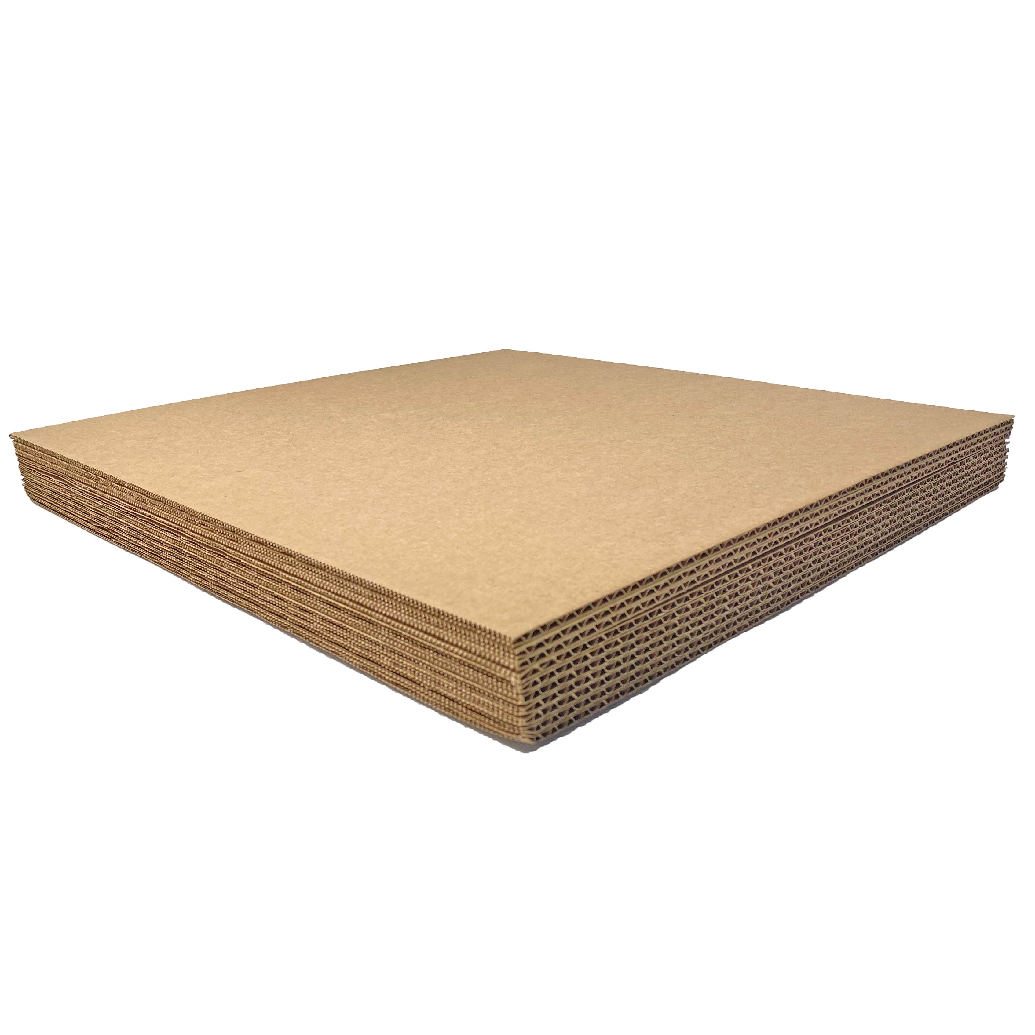 Corrugated Cardboard Filler Insert Sheet Pads 1/8" Thick - 15 x 15 Inches for Packing, mailing, and Crafts - 10 Pack