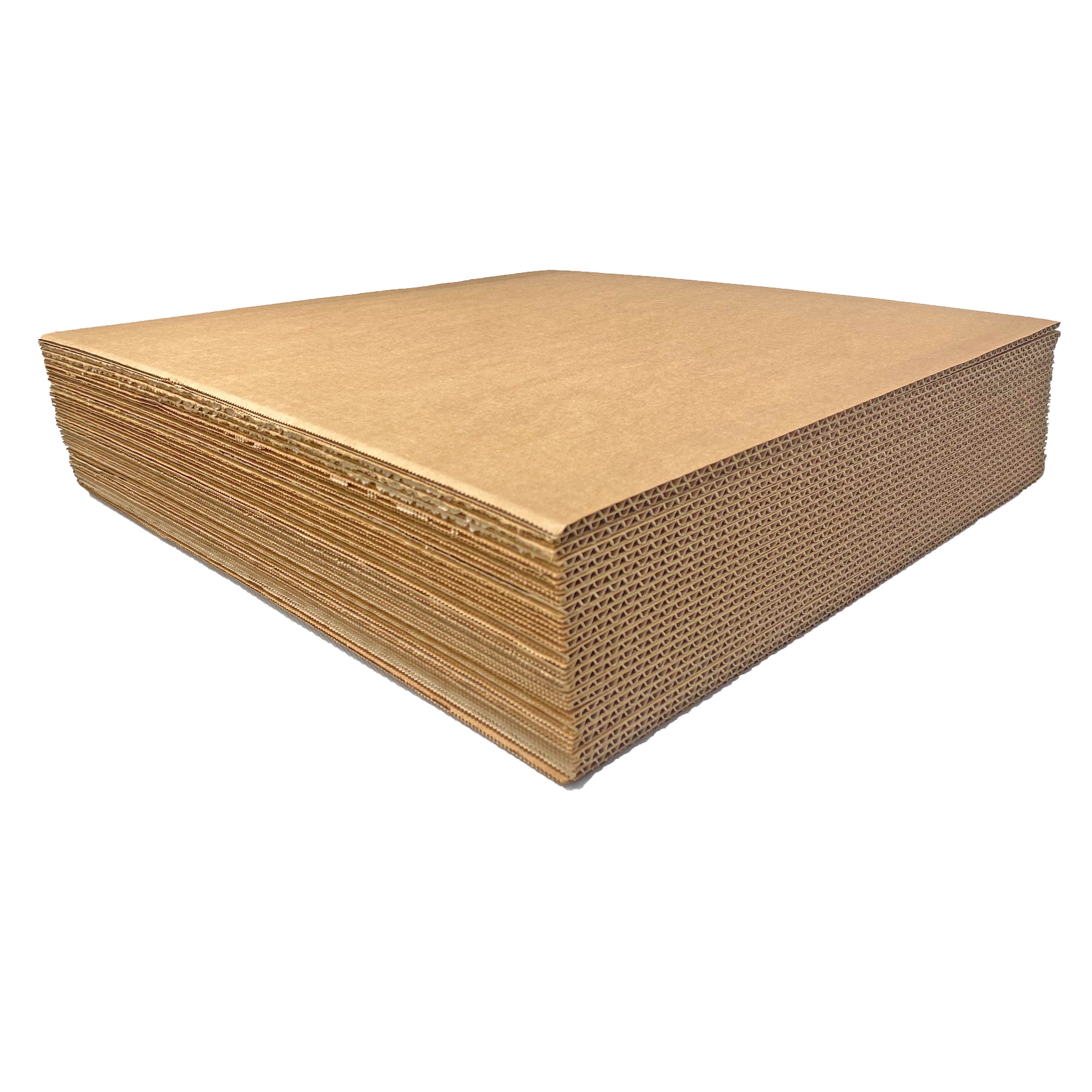 Corrugated Cardboard Filler Insert Sheet Pads 1/8" Thick - 18 x 18 Inches for Packing, mailing, and Crafts - 25 Pack