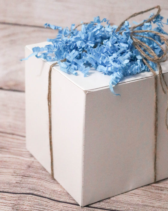 Crinkle Cut Paper Shred Filler (1 LB) for Gift Wrapping & Basket Filling - Light Blue