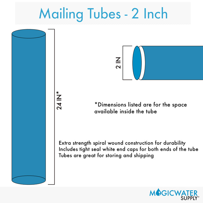 Mailing Tubes with Caps, 2 inch x 24 inch (2 Pack)
