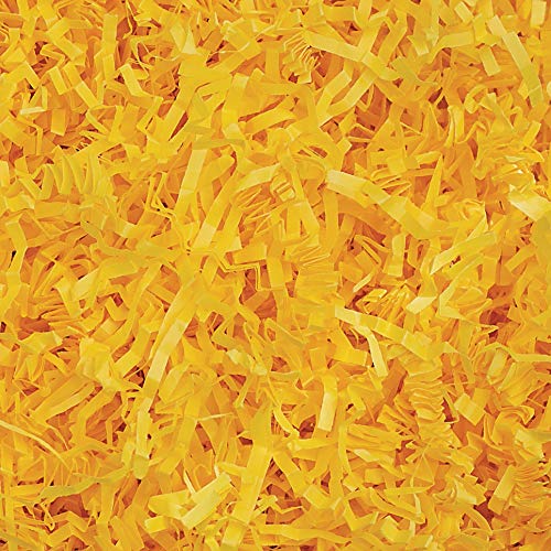 Crinkle Cut Paper Shred Filler (2 LB) for Gift Wrapping & Basket Filling - Yellow