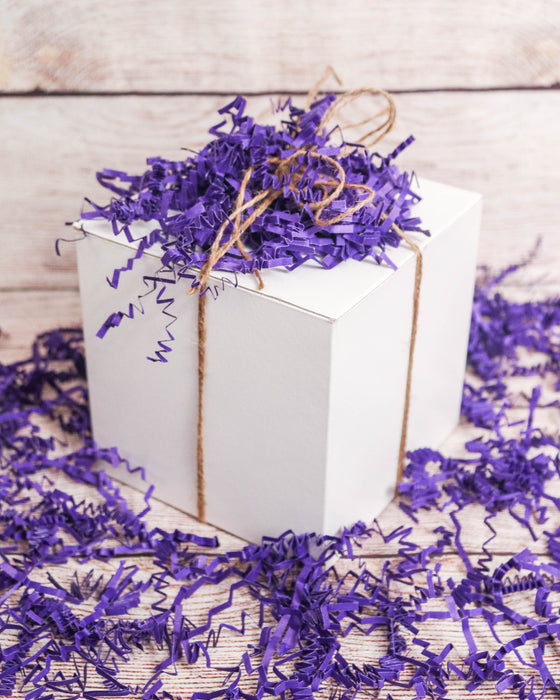 Crinkle Cut Paper Shred Filler (1/2 LB) for Gift Wrapping & Basket Filling - Purple