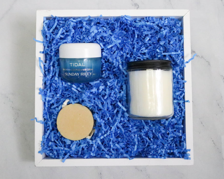 Crinkle Cut Paper Shred Filler (1/2 LB) for Gift Wrapping & Basket Filling - Sky Blue