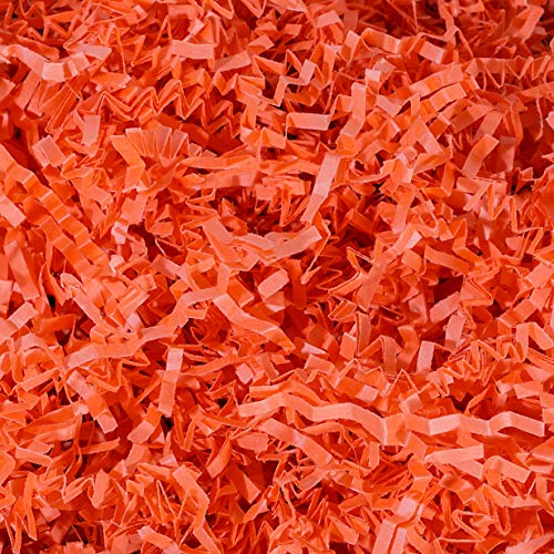 Crinkle Cut Paper Shred Filler (1 LB) for Gift Wrapping & Basket Filling - Orange