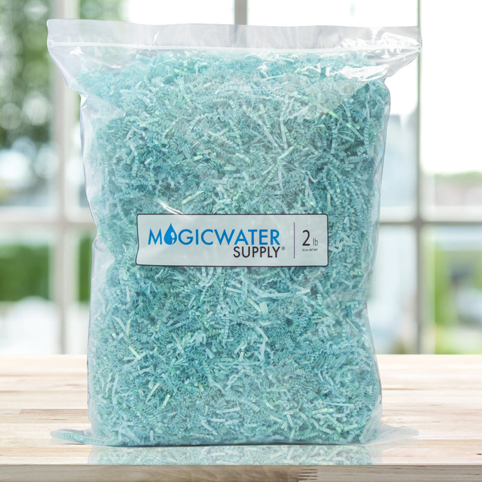 MagicWater Supply Crinkle Cut Paper Shred Filler(2LB) for Gift Wrapping & Basket Filling - Diamond Pastel Blue