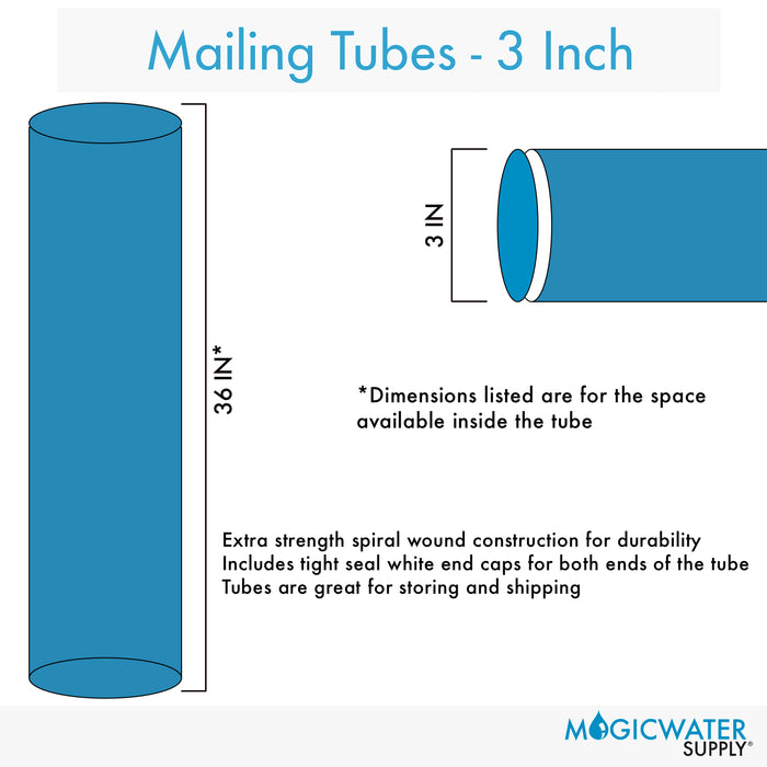 Mailing Tubes with Caps, 3 inch x 36 inch (10 Pack)