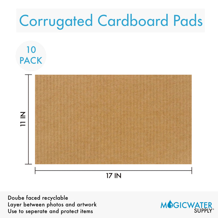 Corrugated Cardboard Filler Insert Sheet Pads 1/8" Thick - 17 x 11 Inches for Packing, mailing, and Crafts - 10 Pack