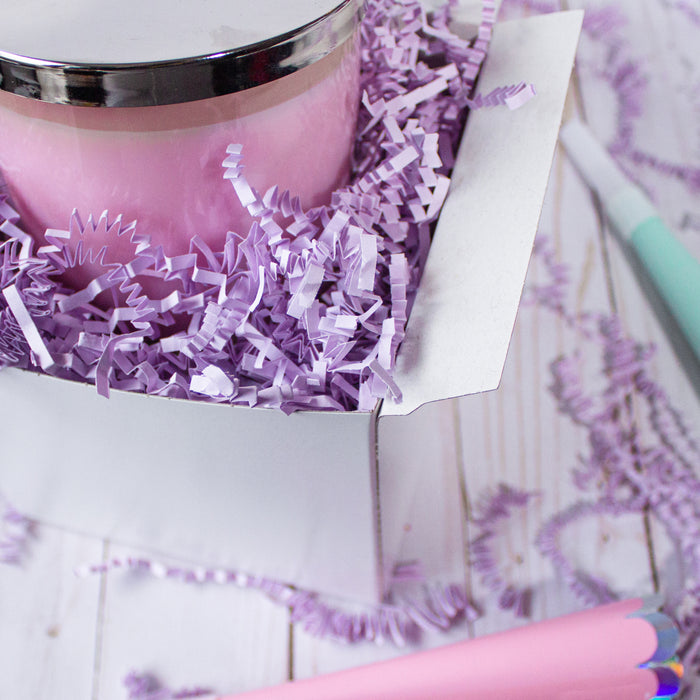 Crinkle Cut Paper Shred Filler (1/2 LB) for Gift Wrapping & Basket Filling - Lavender