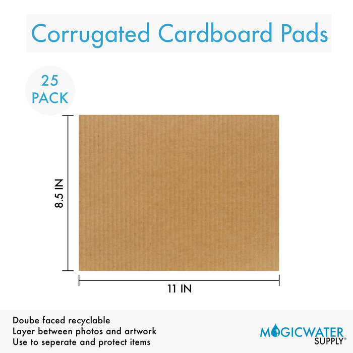 Corrugated Cardboard Filler Insert Sheet Pads 1/8" Thick - 8.5 x 11 Inches for Packing, mailing, and Crafts - 25 Pack