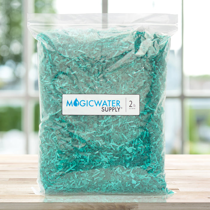 Crinkle Cut Paper Shred Filler (2LB) for Gift Wrapping & Basket Filling - Teal | MagicWater Supply