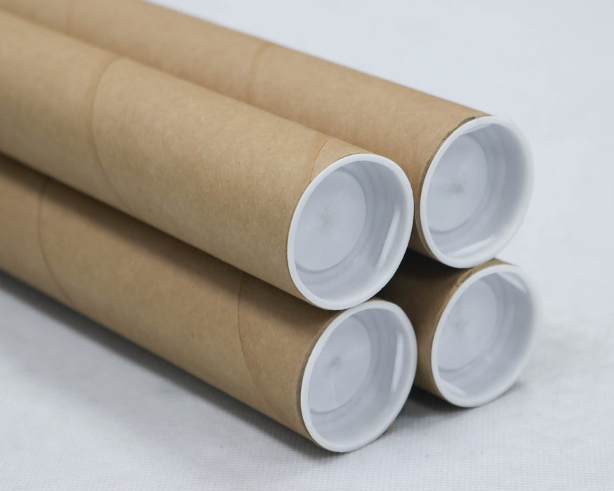 Mailing Tubes with Caps, 1.5 inch x 12 inch (4 Pack)