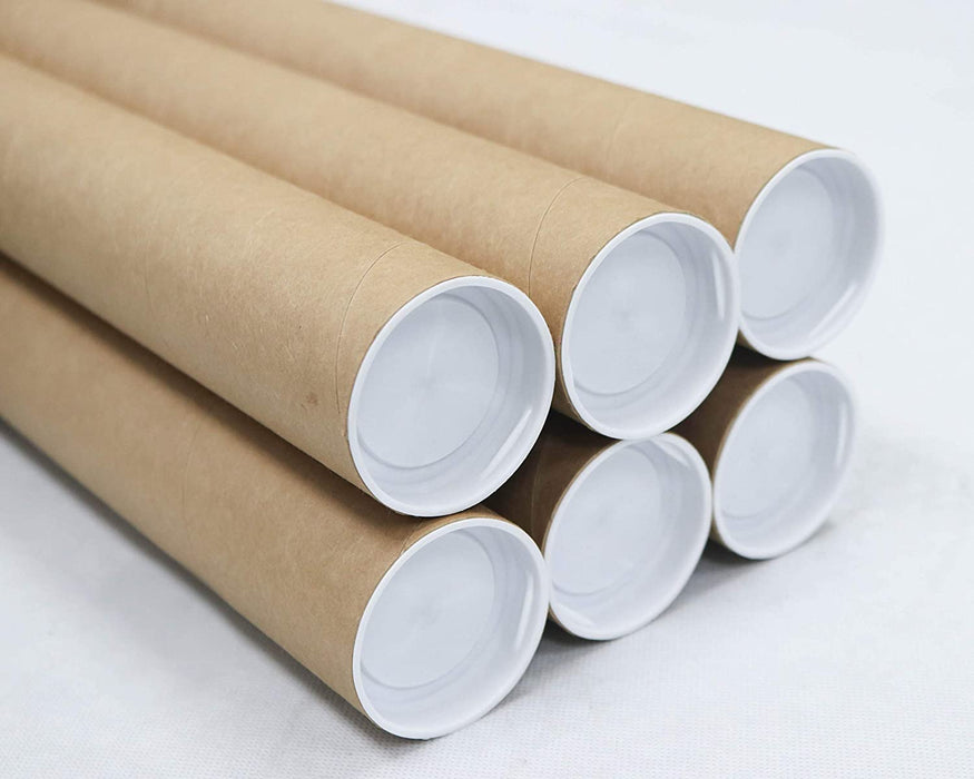 Mailing Tubes with Caps, 2 inch x 36 inch (6 Pack)
