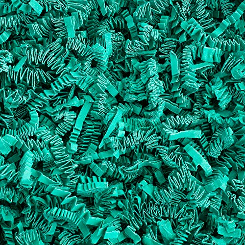 Crinkle Cut Paper Shred Filler (1/2 LB) for Gift Wrapping & Basket Filling - Teal