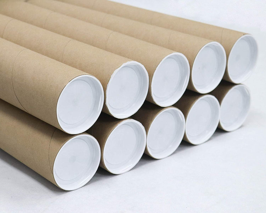 Mailing Tubes with Caps, 3 inch x 24 inch (10 Pack)