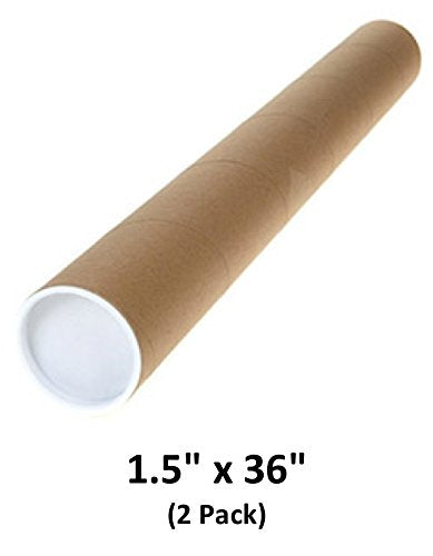 Mailing Tubes with Caps, 1.5 inch x 36 inch (2 Pack)