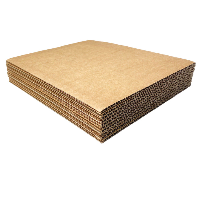 Corrugated Cardboard Filler Insert Sheet Pads 1/8" Thick - 8 x 10 Inches for Packing, mailing, and Crafts - 10 Pack