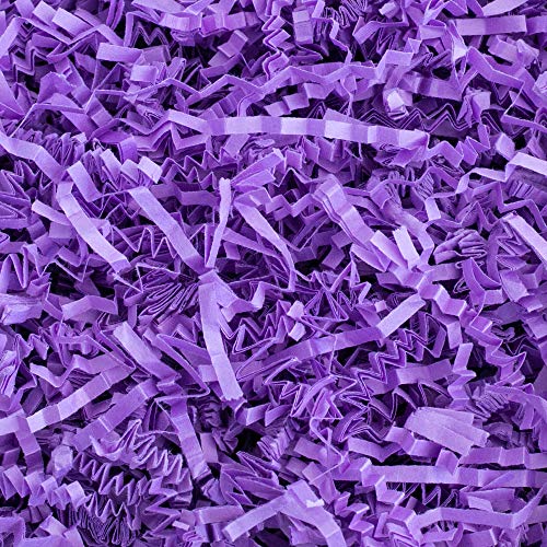 Crinkle Cut Paper Shred Filler (1/2 LB) for Gift Wrapping & Basket Filling - Purple