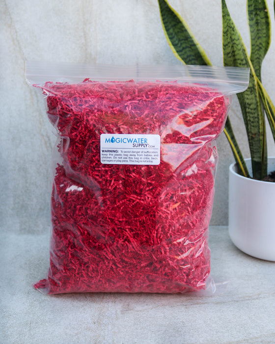 Thin Cut Crinkle Paper Shred Filler (1/2 LB) for Gift Wrapping & Basket Filling - Red| MagicWater Supply
