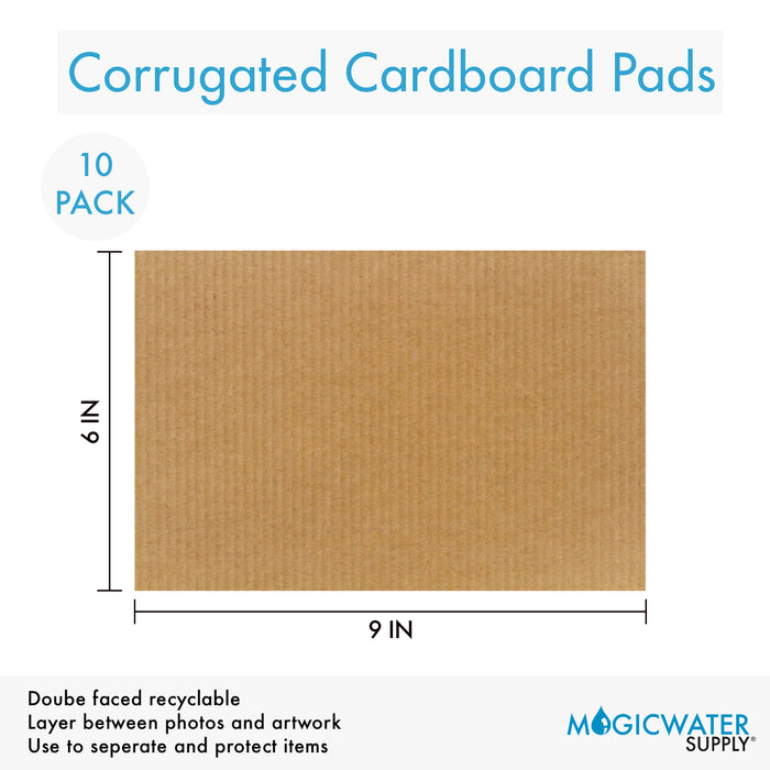Corrugated Cardboard Filler Insert Sheet Pads 1/8" Thick - 9 x 6 Inches for Packing, mailing, and Crafts - 10 Pack