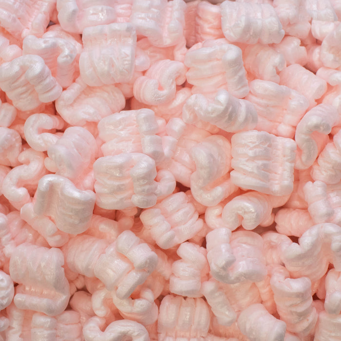 1/2 Cu Ft Pink Anti Static Packing Peanuts S Shape Loose Fill