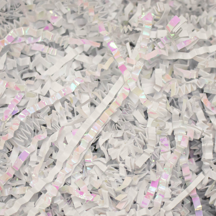 Montplisse White Crinkle Paper | 1LB White Crinkle Cut Paper Shred Filler |  White Shredded Paper Filler for Gift Baskets | Basket Filler Shred | White