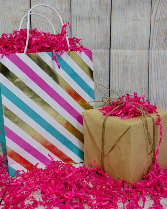 Crinkle Cut Paper Shred Filler (2 LB) for Gift Wrapping & Basket Filling - Pink
