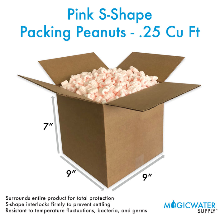 1/4 Cu Ft Pink Anti Static Packing Peanuts S shape Loose Fill