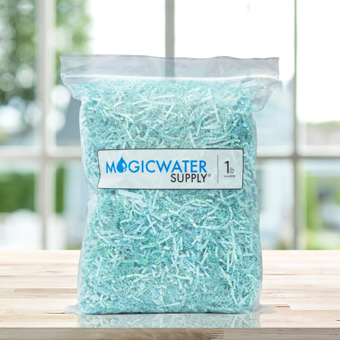 MagicWater Supply Crinkle Cut Paper Shred Filler(1 LB) for Gift Wrapping & Basket Filling - Diamond Pastel Blue