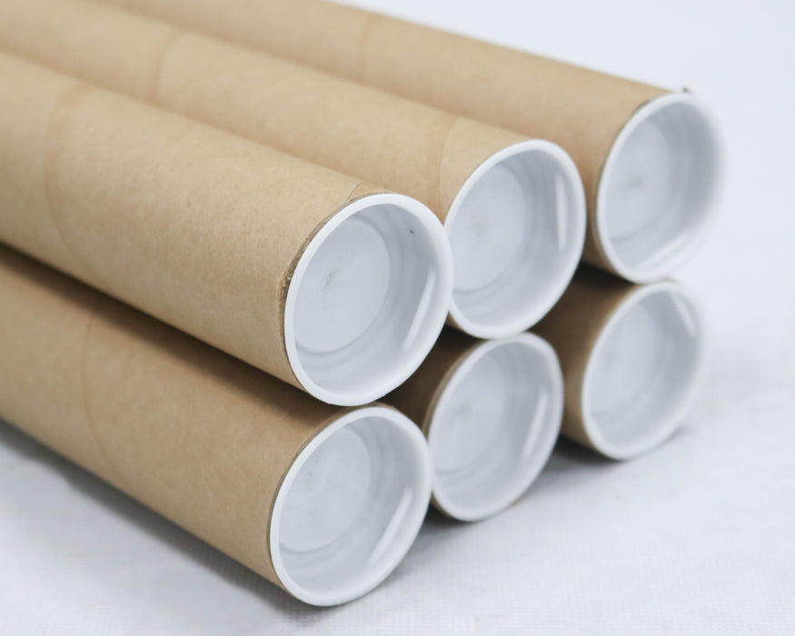 Mailing Tubes with Caps, 1.5 inch x 12 inch (6 Pack)