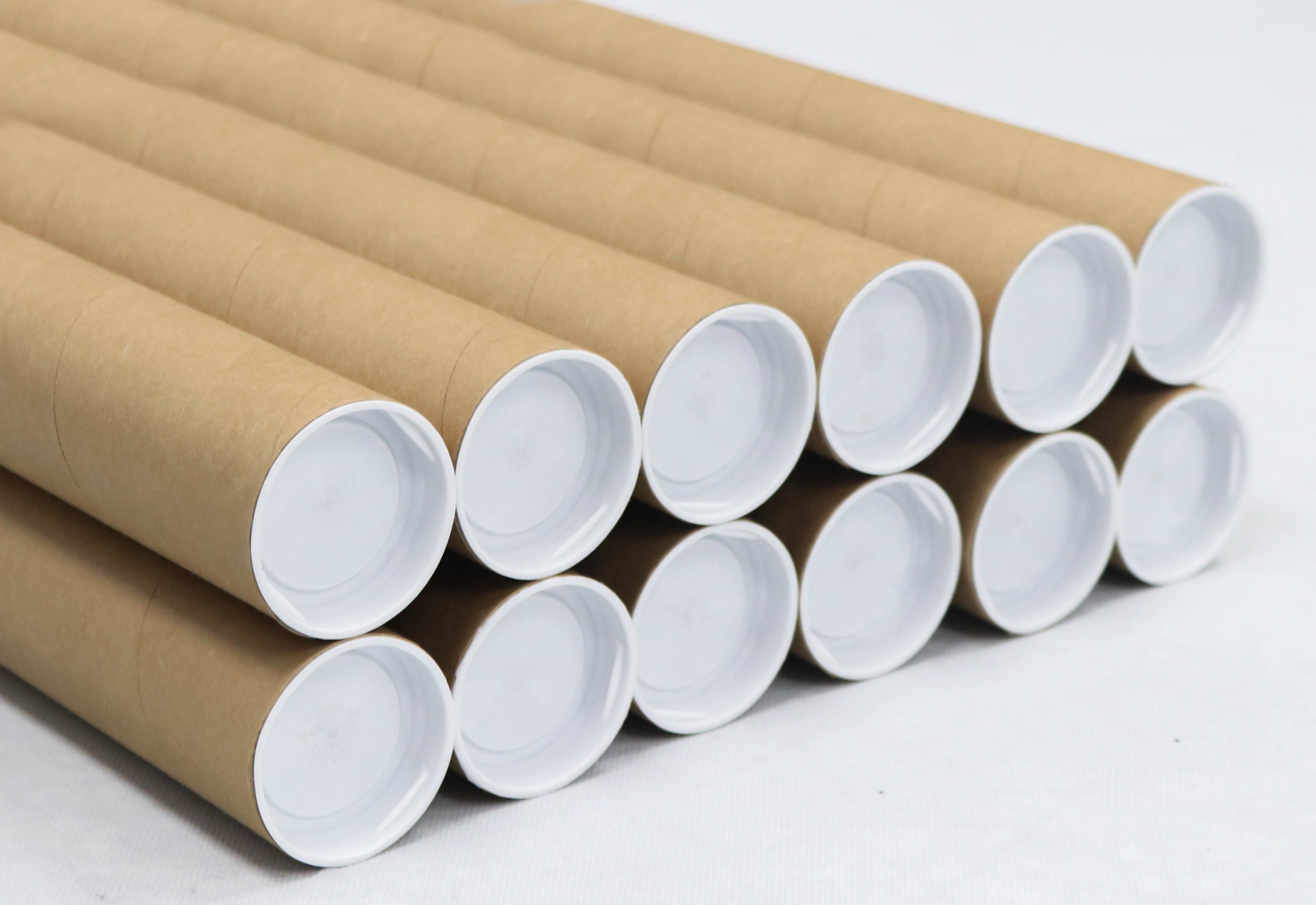 Mailing Tubes with Caps, 2 inch x 18 inch (12 Pack)