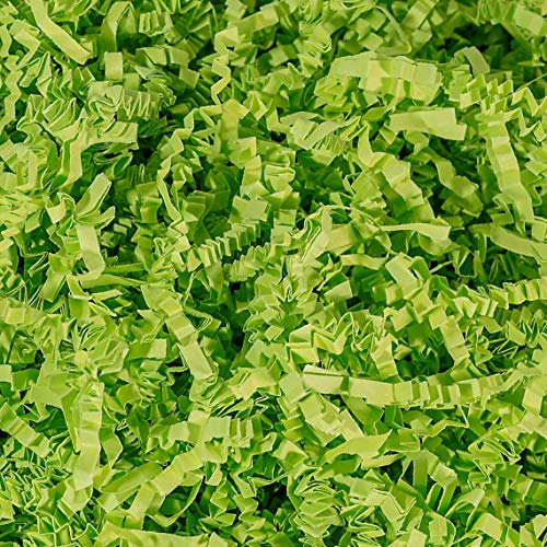 Crinkle Cut Paper Shred Filler (2 LB) for Gift Wrapping & Basket Filling - Lime Green