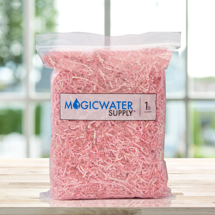 MagicWater Supply Crinkle Cut Paper Shred Filler(1 LB) for Gift Wrapping & Basket Filling - Diamond Light Pink