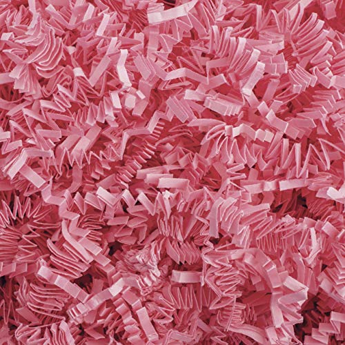 Crinkle Cut Paper Shred Filler (1 LB) for Gift Wrapping & Basket Filling - Light Pink