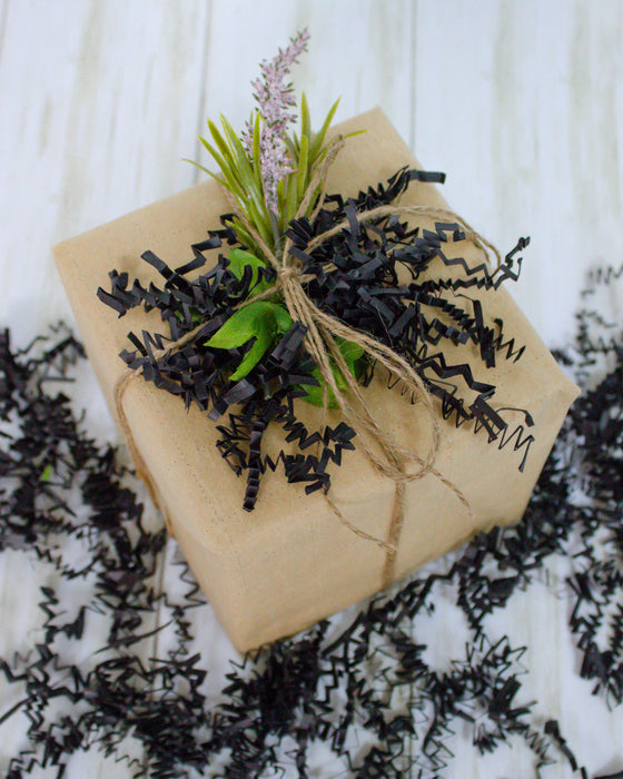 Crinkle Cut Paper Shred Filler (1/2 LB) for Gift Wrapping & Basket Filling - Black