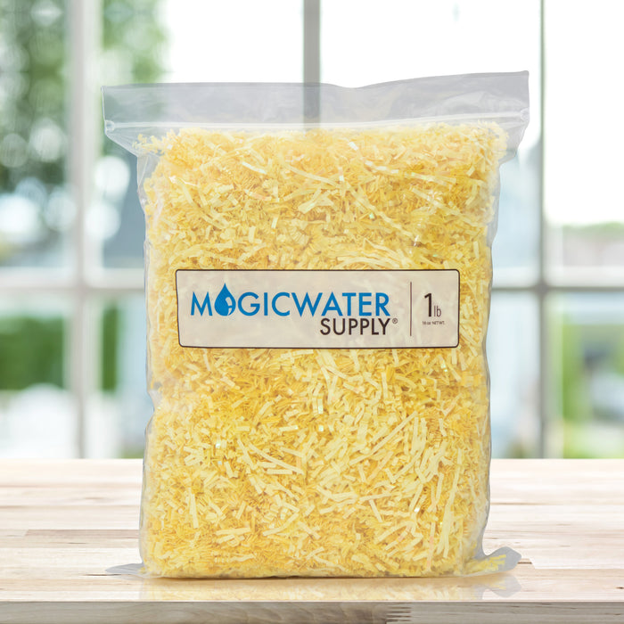 MagicWater Supply Crinkle Cut Paper Shred Filler (1 LB) for Gift Wrapping & Basket Filling - Diamond Canary Yellow