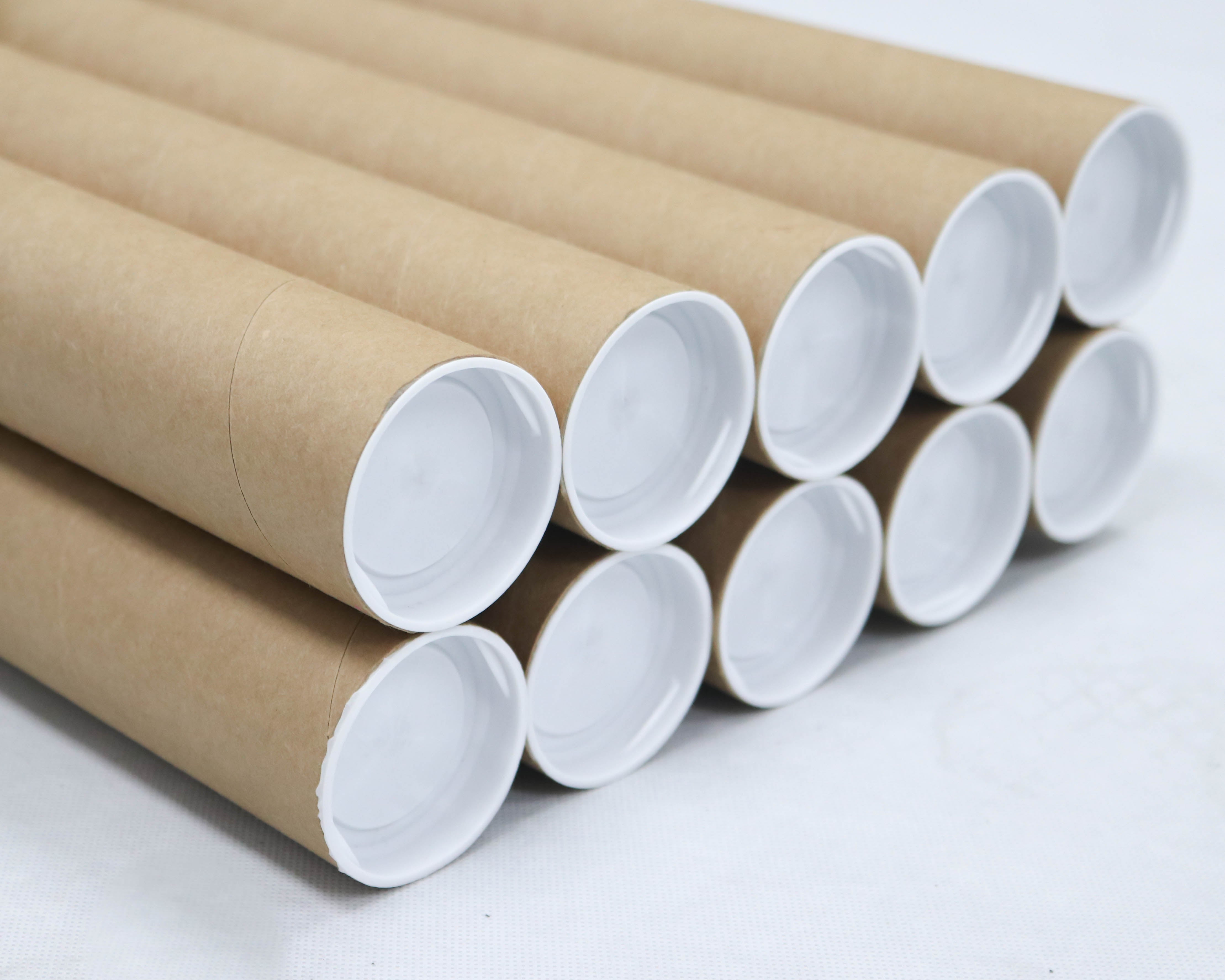 Mailing Tubes with Caps, 2 inch x 12 inch (10 Pack)